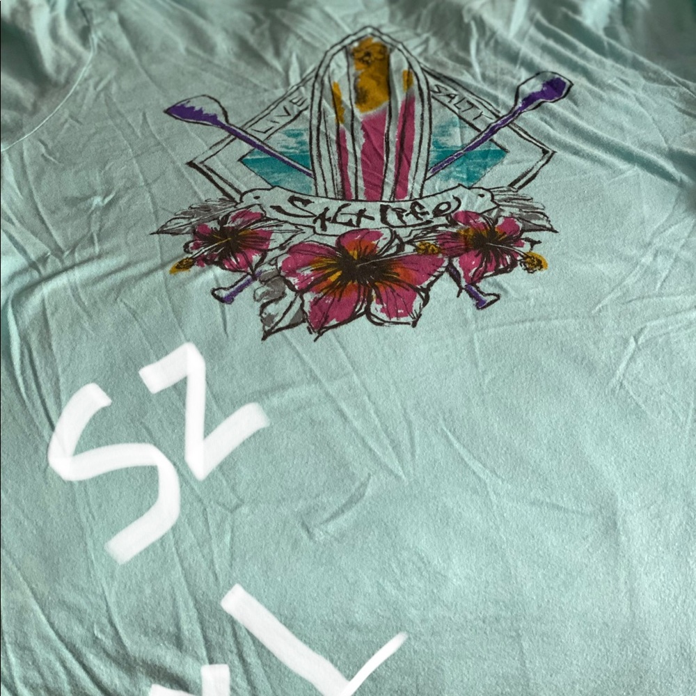 Salt life T-shirt color is actually a sea green